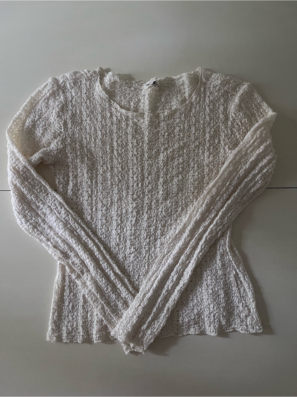 NATURAL LIFE Cream Textured Scoop Neck Knit Sweater